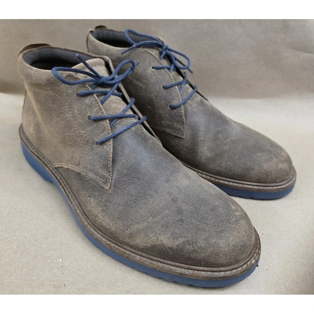 Ecco Jeremy (Sz 44 US 10) Hybrid Chukka Boots Brown Leather Lace Up Ankle